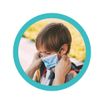 50 masques chirurgicaux 3 plis pour enfants - bleu