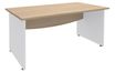 Bureau droit DUAL - L120 - Pieds blanc - plateau imitation Chêne clair