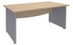 Bureau droit DUAL - L120 - Pieds Alu - plateau imitation Chêne clair