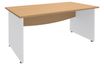 Bureau droit DUAL - L120 - Pieds blanc - plateau imitation Hêtre