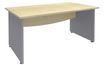 Bureau droit DUAL - L140 - Pieds Alu - plateau imitation Erable