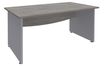 Bureau droit DUAL - L180 - Pieds Alu - plateau imitation Chêne gris