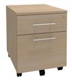 Caisson mobile IDRA/DUAL - L43 x H56 x P60 cm - 2 Tiroirs dont 1 dossier suspendu - Imitation Chêne clair