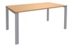 Bureau simple IRIS - L140 cm - Pieds aluminium - plateau imitation Hêtre