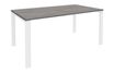 Bureau simple IRIS - L140 cm - Pieds blanc - plateau imitation Chêne gris