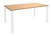 Bureau simple IRIS - L160 cm - Pieds blanc - plateau imitation Hêtre