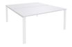 Bureau Bench IRIS - L160 cm - Plan de départ - Pieds blanc - plateau Blanc perle
