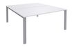 Bureau Bench IRIS - L180 cm - Plan de départ - Pieds aluminium - plateau Blanc perle