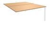 Bureau Bench IRIS - L160 cm - Plan suivant - Pieds blanc - plateau imitation Hêtre