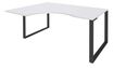 Bureau compact LOFTER - L160 cm - Retour à gauche - Plateau Blanc - pied Carbone - (pied de renfort obligatoire à rajouter - non inclus)