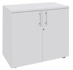 Armoire basse EXPRIM/LOFTER/LEVEL - H72 x L80 x P47 - 2 portes - Corps Blanc perle - Dessus et portes Blanc perle