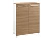 Armoire mi-haute SUNDAY - L80 x H114 x P42 - portes en chêne - top bois en option