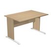 Bureau droit Trend - L120 - Pieds bois - plateau imitation chêne