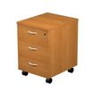 Caisson mobile Trend - L43xP52xH59,5 cm - 3 tiroirs avec serrure - imitation aulne