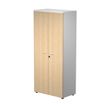 Bibliothèque haute Trend - L80xP44xH180 cm - 2 portes en mélaminé avec serrure - imitation chêne