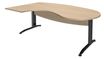 Bureau compact manager retour à gauche IDRA - 200 cm - pieds anthracite - Chêne clair (pied de renfort obligatoire à rajouter - non inclus)