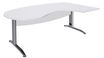 Bureau compact manager retour à droite IDRA - 200 cm - pieds alu - Blanc perle (pied de renfort obligatoire à rajouter - non inclus)