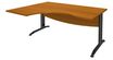 Bureau compact à gauche IDRA - L160 cm - Pieds anthracite - plateau imitation Merisier (Pieds de renfort obligatoire à rajouter - non inclus)
