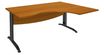 Bureau compact à droite IDRA - L180 cm - Pieds anthracite - plateau imitation Merisier (Pieds de renfort obligatoire à rajouter - non inclus)
