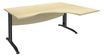 Bureau compact à droite IDRA - L180 cm - Pieds anthracite - plateau imitation Erable (Pieds de renfort obligatoire à rajouter - non inclus)