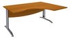 Bureau compact à droite IDRA - L180 cm - Pieds alu - plateau imitation Merisier (Pieds de renfort obligatoire à rajouter - non inclus)