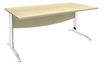 Bureau droit IDRA - L80 cm - Pieds blanc - plateau imitation Erable