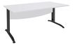 Bureau droit IDRA - L80 cm - Pieds anthracite - plateau Blanc perle