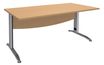 Bureau droit IDRA - L80 cm - Pieds alu - plateau imitation Hêtre