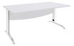 Bureau droit IDRA - L180 cm - Pieds blanc - plateau Blanc perle
