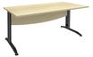Bureau droit IDRA - L120 cm - Pieds anthracite - plateau imitation Erable