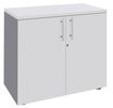 Armoire basse IDRA/DUAL - H72 x L80 x P47 - 2 portes - Corps alu - Dessus et portes Blanc perle