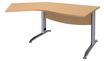 Bureau 135° IDRA - retour d'angle à gauche - L180 cm - Pieds aluminium - Plateau imitation Hêtre