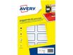 Avery - 120 Étiquettes scolaires blanches lignées bleu - 36 x 56 mm