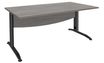 Bureau droit IDRA - L140 cm - Pieds anthracite - plateau imitation Chêne gris
