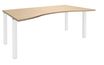 Bureau vague symétrique EXPRIM - L180 cm - Plateau imitation Chêne clair - Pieds blanc