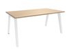 Bureau simple STEELY - L140 cm - pied blanc - plateau imitation Chêne clair