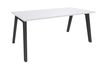 Bureau simple STEELY - L140 cm - pied carbone - plateau Blanc perle