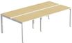 Bureau Bench 4 personnes EASYDESK - soit 4 plateaux L120xP60xH75 cm (L240 x P126) - Hêtre