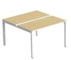 Bureau Bench 2 personnes EASYDESK - soit 2 plateaux L120xP80xH75 cm (L120 x P166) - Hêtre