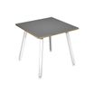 Bureau LEONARDO - 80 cm - Pieds métal blancs - Anthracite chants chêne