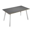Bureau LEONARDO - 140 cm - Pieds métal blancs - Anthracite chants chêne