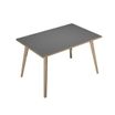 Bureau LEONARDO - 120 cm - Pieds bois - Anthracite chants chêne