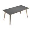 Bureau LEONARDO - 160 cm - Pieds bois - Anthracite chants chêne