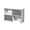 Bibliothèque mi-haute TETRIS - L120 x H79 x P35 - Corps blanc - Portes anthracite
