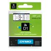 Dymo D1 - Ruban d'étiquettes auto-adhésives - 1 rouleau (12 mm x 7 m) - fond transparent écriture noire 
