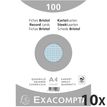Exacompta - 10 Packs de 100 Fiches Bristol - A4 - petits carreaux - non perforées - bleu