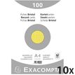 Exacompta - 10 Packs de 100 Fiches Bristol - A4 - petits carreaux - non perforées - jaune