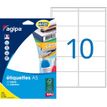 Apli Agipa - Etui A5 - 160 Étiquettes blanches multi-usages - 38,5 x 65 mm - coins arrondis - réf 114019