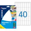 Apli Agipa - Etui A5 - 640 Étiquettes blanches multi-usages - 35 x 15 mm - coins arrondis - réf 114021