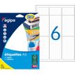 Apli Agipa - Etui A5 - 96 Étiquettes blanches multi-usages - 80 x 45 mm - coins arrondis - réf 114022
